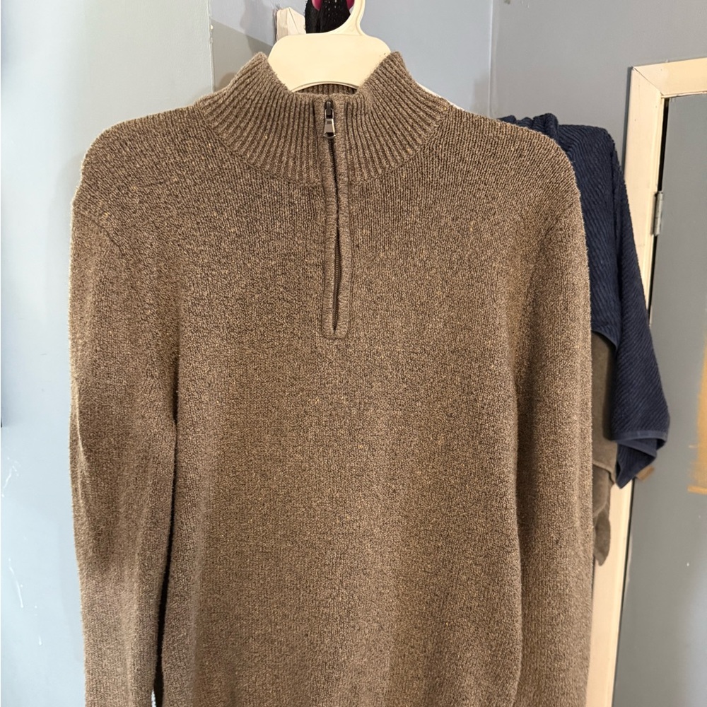Sonoma Men's Tan Zip-Up Sweater
